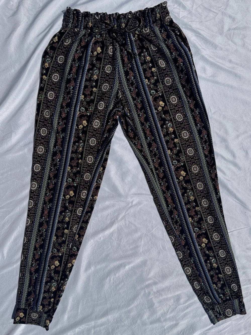 Mudd Black Floral Track Joggers
